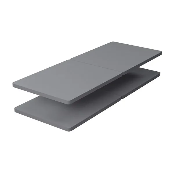 Treaton, 1.5-Inch Split Fully Assembled Bunkie Board for Mattress/Bed Support, Twin (Set of 2), Grey.