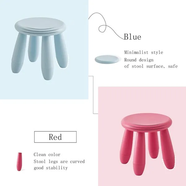 Soerreo Children\'S Footstools, Kindergarten Learning Stools,Children\'s Dresser Stool, Plastic Light Footstools are Durable and Movable (Blue)