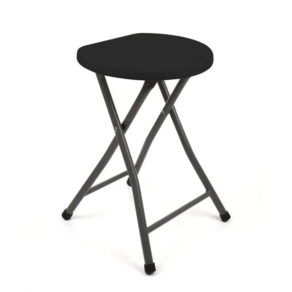 Mintra Metal Folding Stools, Heavy-Duty Backless Portable Chairs for Adults, 330Lbs Capacity for Kitchen, Rec Room, Camping, 18.5