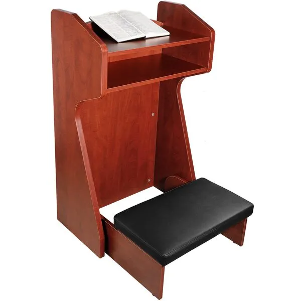 VELOMA Wooden Church Prayer Bench Stool Table Chair Padded Kneeler Shelf Folding