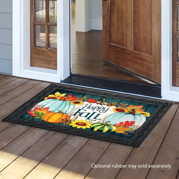 Briarwood Lane Happy Fall Pumpkins Primitive Doormat Autumn Leaves Indoor Outdoor 30