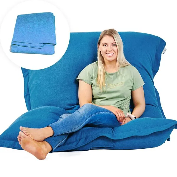 Room & Bloom Bag ONLY - No Filling 'New Model' Super Bean Bags (6ft x 4.5ft) Beautiful Faux Linen Fabric Giant Bean Bag Chair for Adults for The Whole Family