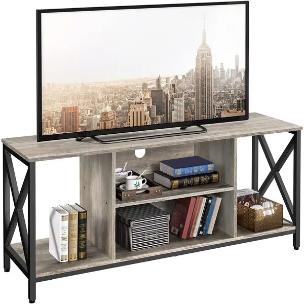 Yaheetech TV Stand for 65 inch TV, Wood TV Console Table for Living Room, 55