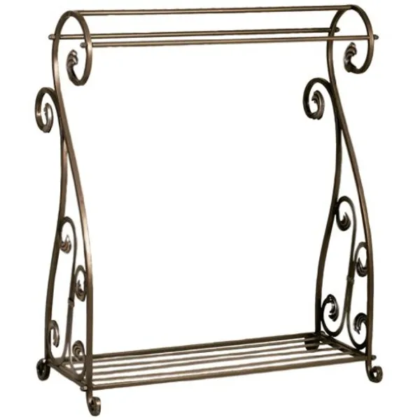 Aged Bronze Metal Quilt Rack