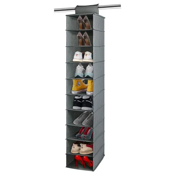 PUiKUS 10-Shelf Hanging Shoe Organizer Hanging Closet Shoe Organizer, Space Saving Shoe Holder & Storage, Closet Organizer Great for Shoes