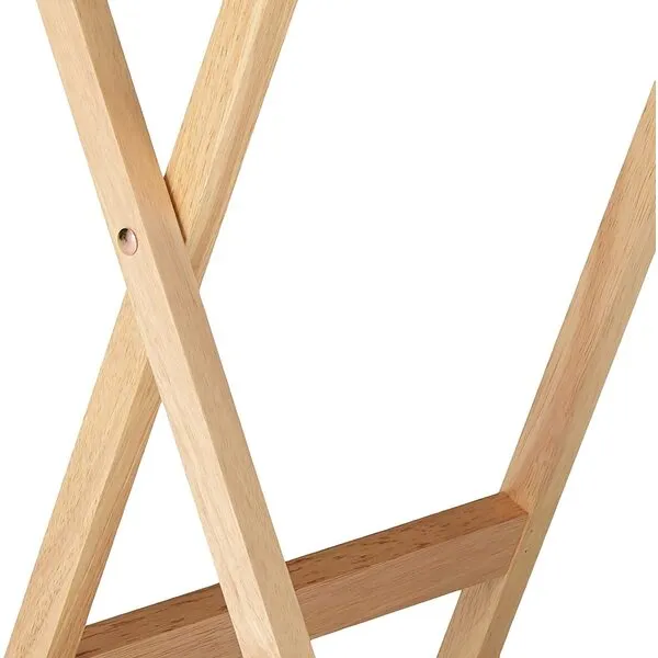 Oakestry 2-Piece Alex Foldable TV Set Table Natural Tray Portable Wooden Snack Table for Livingroom Bedroom Office, 19.06