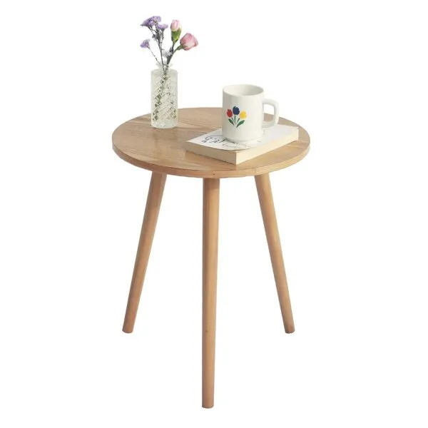 AWASEN Side Table Round, Small Accent Table Nightstand Modern End Table for Living Room Bedroom Office Small Spaces, 16\'\'D x 19.5\'\'H(Natural Walnut)