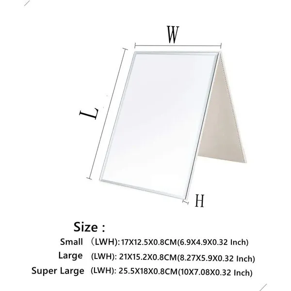 Zcooooool Mirror Large Portable Super HD Mirror Makeup Mirror Multi Stand Angle Hand Free/ Handheld / Tabletop Foldable Mirror 10X7 Inch