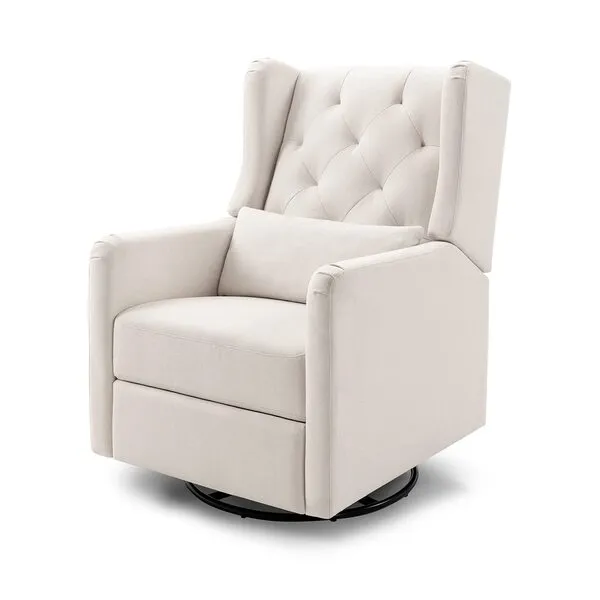 DaVinci Everly Recliner and Swivel Glider in Performance Cream Eco-Weave, GREENGUARD Gold Certified, Water Repellent & Stain Resistant