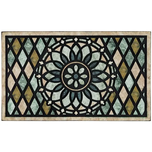 CHICHIC Door Mat Welcome Mat 17x 30 Inch Front Door Mat Outdoors for Home Entrance Outdoors Mat for Outside Entry Way Doormat Entry Rugs, Heavy Duty Non Slip Rubber Back Low Profile, Flower