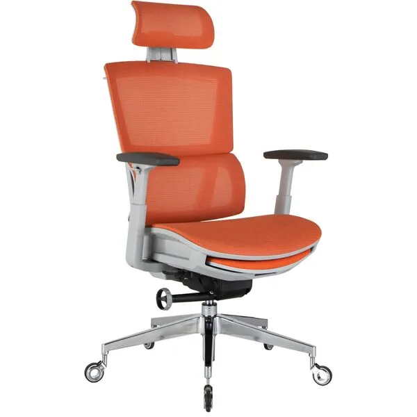 Nouhaus Rewind Ergonomic Office Chair with Footrest and Lumbar Support,Rolling Home Office Desk Chairs with Wheels,Mesh High Back Task Chair (Orange)