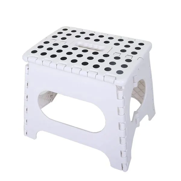Fisiei Step Stool,Step stools for Adults,Folding Step Stool,Folding Stool,Foldable Stool,Small Step Stool for Kitchen,Bathroom,Living Room,Bedroom, Office, etc.(White, 13inch)