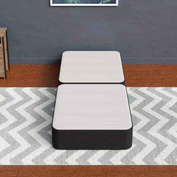Zutan, 8-Inch Fully Assembled Traditional Foundation, Sturdy Fabric Paneled Strong Split Wooden Frame, Durable Bedding Mattress Box Springs, Twin XL, Black