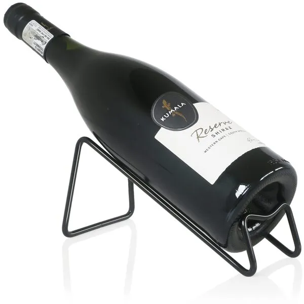 kaileyouxiangongsi Metal Wine Rack Freestanding -Tabletop Wine Rack Holder - Countertop Wine Bottle Holder - Geometric Design for Table Top Wine Bottle Storage Rack,Perfect Wine Holder Stand (Black)