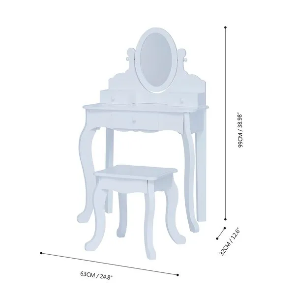 Teamson Kids - Little Princess Anna Medium Play Vanity - White
