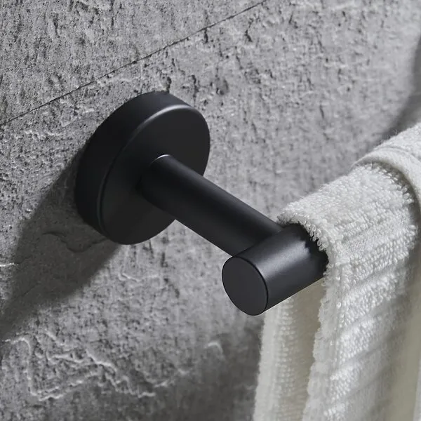 Hand Towel Holder for Bathroom Hardware Set, SUS304 Stainless Steel Towel Bar, 9-Inch Matte Black Bathroom Accessories Towel Rack, Wall Mounted.