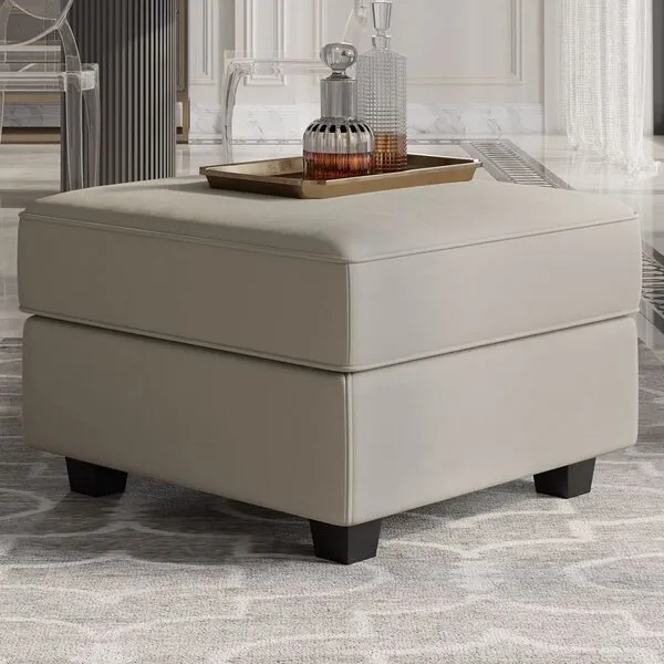 Belffin Storage Ottoman Module for Modular Sectional Sofa Square Seat Cube Velvet Foot Stool Grey