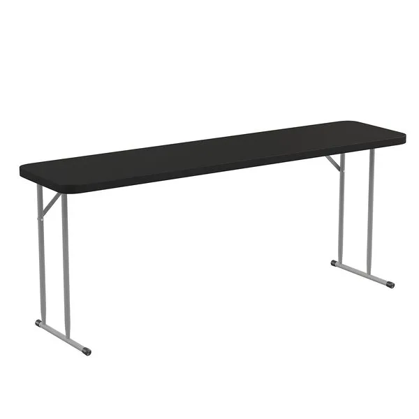 Flash Furniture Kathryn 6\' Plastic Folding Training and Event Table, Rectangular Folding Training Table with 220-lb. Static Weight Capacity, Black