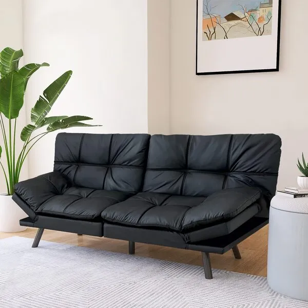 Futon Sofa Bed,Opoiar Lounge Memory Foam Sleeper Couch for Living Room,Convertible Modern Loveseat for Compact Living Spaces,71