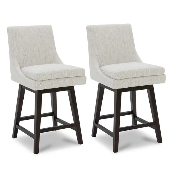 CHITA Bar Stools Set of 2, Counter Height Swivel Barstools, FSC Certified Morden Upholstered Fabric Counter Chairs with Back Support, 26.8