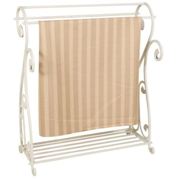 Welcome Home Accents Whitewash Metal Quilt Rack