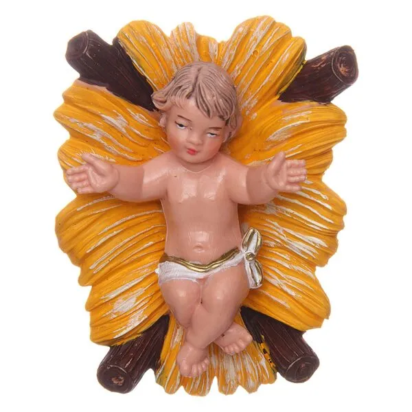 Holyart Baby Jesus with Cradle for Nativity Scene 12 cm