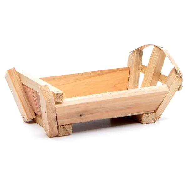Nativity Accessory, Cradle in Wood for Baby Jesus 8x14x9cm