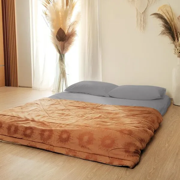 Native Nest Japanese Futon Floor Mattress - Medium Firm Futon Mattress for Adults - Shikibuton - Foldable and Portable Japanese Bed with Premium Cotton Cover (Twin, Grey)
