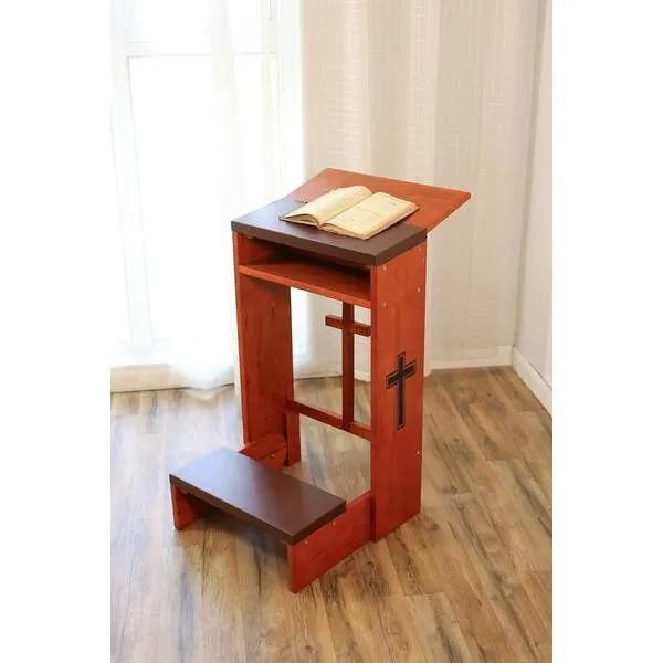 Vasitelan Prayer Bench Stool, Prayer Table Chair Padded Kneeler Shelf Folding Wooden Church Padded