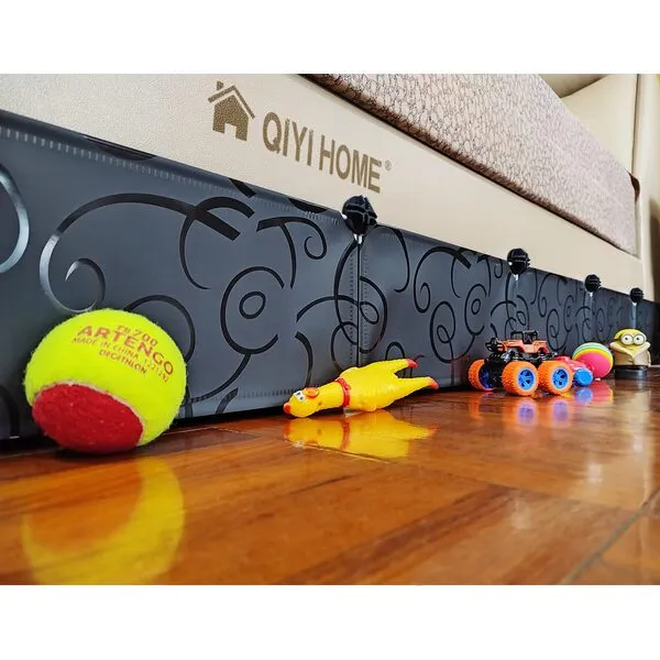QIYIHOME Under Bed Blocker for Pets, Gap Bumper for Under Bed, Stop Things Going Under Bed or Sofa Couch, Toys Blocker for Cats Dogs, Easy to Install, Total 7