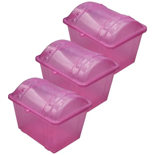 Romanoff Jr. Treasure Chest, Pink Sparkle, Pack of 3