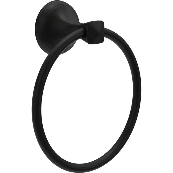 Delta ESA46-MB Esato Wall Mount Round Closed Towel Ring Bath Hardware Accessory in Matte Black