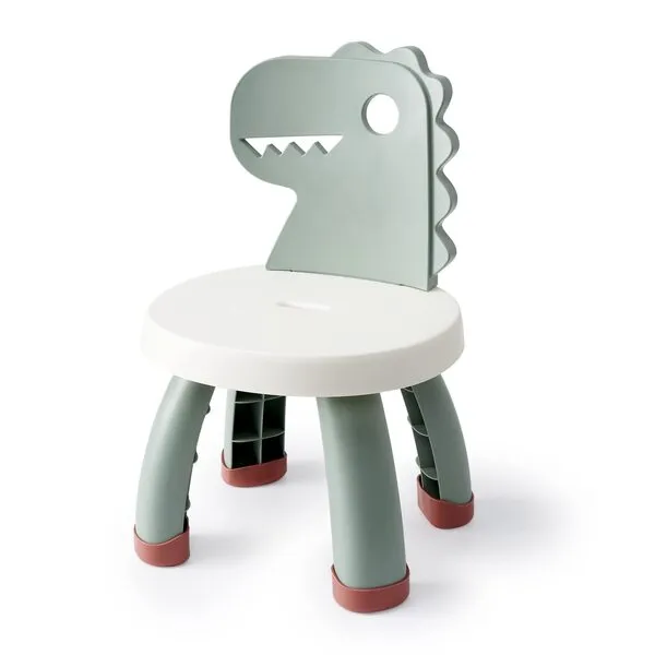 Toddler Chair,Plastic Kids Dino Chair,Sturdy Durable and Lightweight Toddler\'s Activity Chairs,Anti-Slip Ergonomic Design Kids Step Stool,Indoor or Outdoor Use for Boys Girls Aged 1+ (Green)