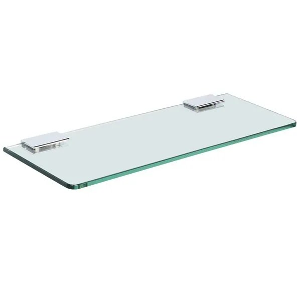 SAYAYO Floating Glass Shelves for Bathroom, Tempered Glass Shelf for Wall 15 x 5 Inch 1 Pcs, Clear