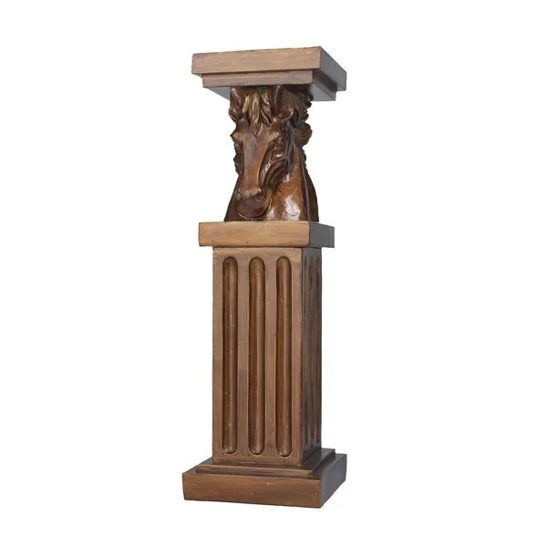 Deco 79 Polystone Horse Pedestal Table, 8